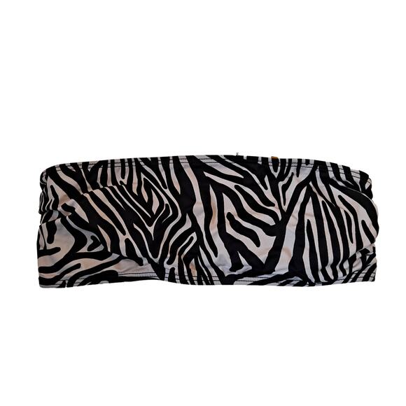 Beach Riot Black Tan & Beige Kelsey Zebra Print Bikini Swim Top - Size S - Picture 1 of 7